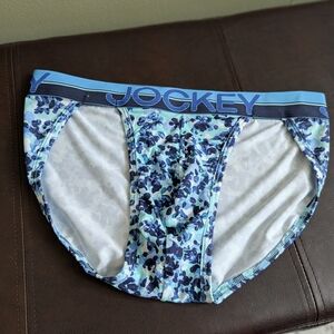 Jockey Blue and White Patterned Briefs